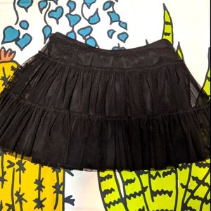 AQUA puffy mini skirt black